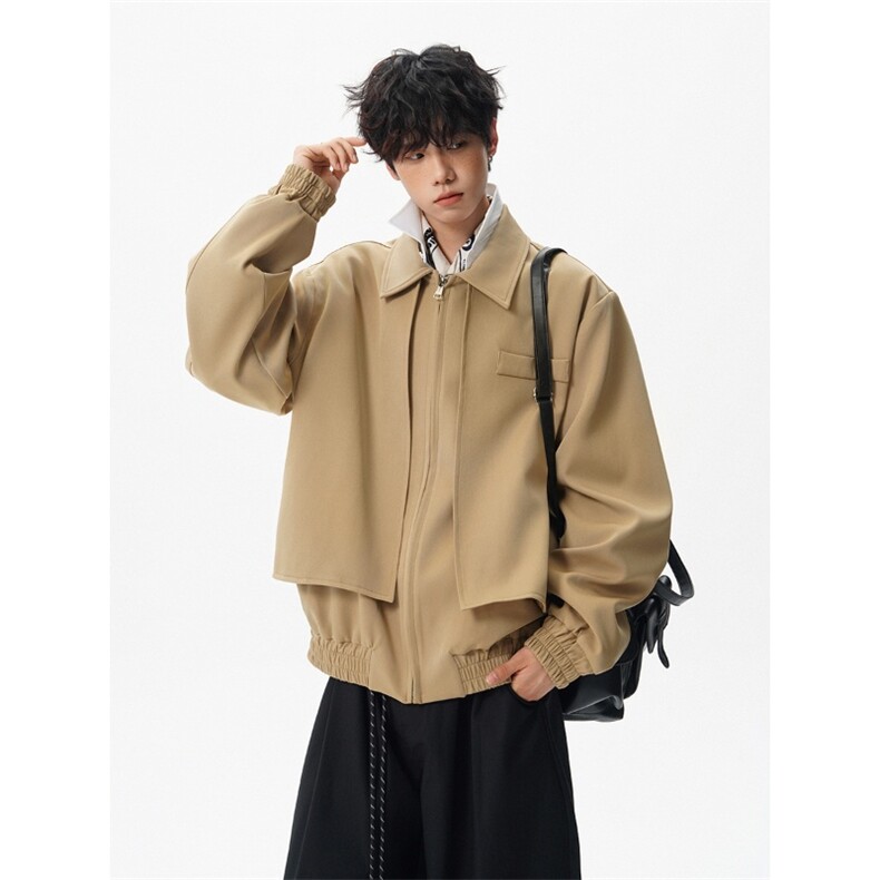 现货秋季短款翻领夹克男潮牌假两件休闲外套星座812-JK11-P95,男装夹克,星座812