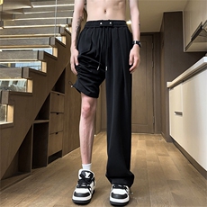 休闲裤男2024夏季直筒宽松冰丝透气拖地裤子X2398-TP35控价58，男装休闲裤，电商A102-1