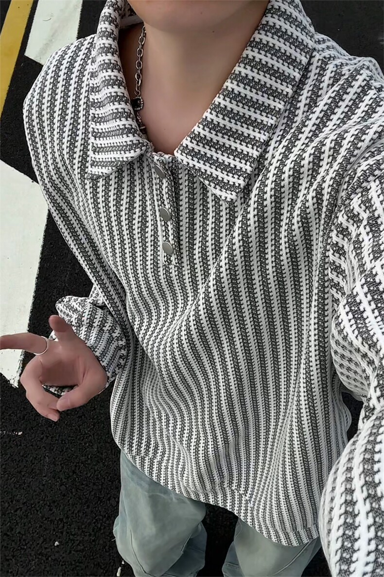 美式复古雪尼尔polo领卫衣大码设计重磅翻领外套LW609特P45加绒55,女装短外套,电商B215