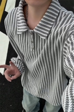 美式复古雪尼尔polo领卫衣大码设计重磅翻领外套LW609特P45加绒55，女装短外套，电商B215