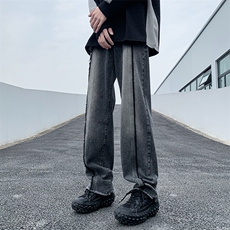 美式ins高街hiphop重工艺水洗毛边牛仔裤货号K712P65，男装牛仔裤，电商A063
