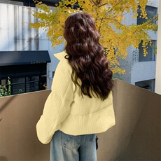 韩系chic黄色羽绒服女冬2025超火好看高级小众短款加厚面包服外套，女装羽绒服，2C271