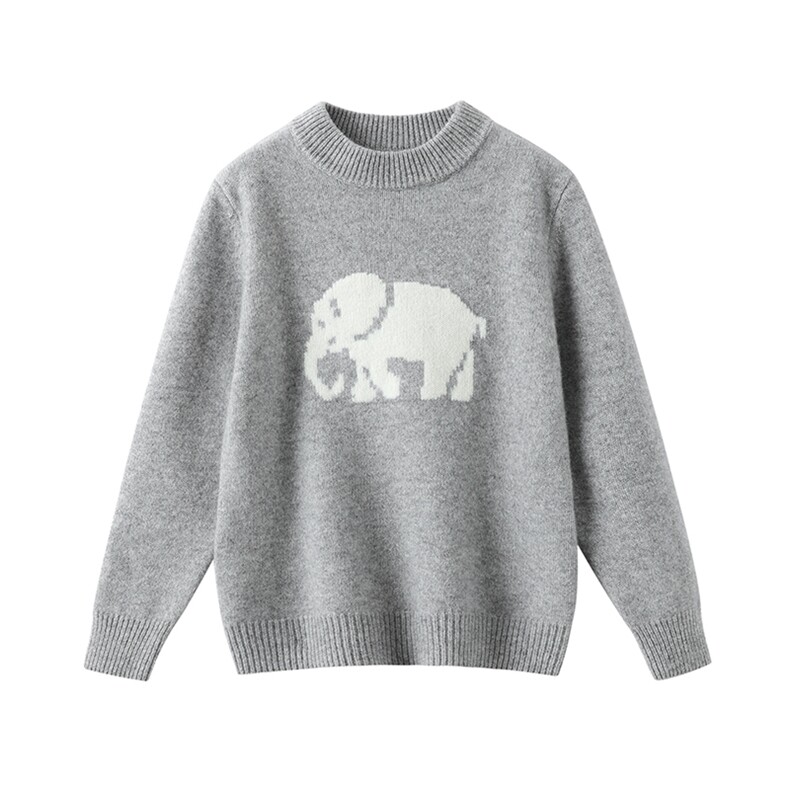 2025年新款通勤时尚百搭休闲儿童羊毛衫加厚大象款，童装儿童羊毛衫，奥澜羊绒