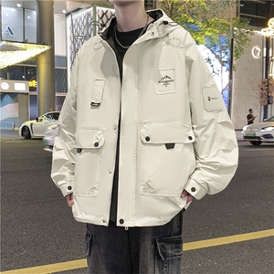 外套男潮牌连帽夹克2026新款秋季帅气工装冲锋衣A436-W105-P68