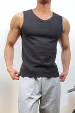 网图冬季双面德绒蓄热内衣打底衫男无骨缝合背心T24586特P14控38，男装背心/马甲，电商A001-1