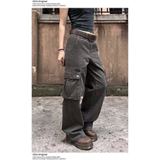 XFX美式复古宽松直筒cleanfit工装裤休闲阔腿大口袋长裤N1114，男装牛仔裤，星座1116A（原606A-3）