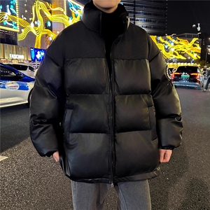 冬季美式PU皮羽绒服男加厚韩版ins潮流面包服宽松外套MF356-P88图片