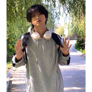 大货已出拼色百搭秋季连帽卫衣男宽松914-4-WY32-P68控88非网图图片