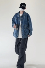 潮流小标休闲大码宽松男女立体牛仔外套夹克J301-P65【特价】，男装工装外套，电商A007