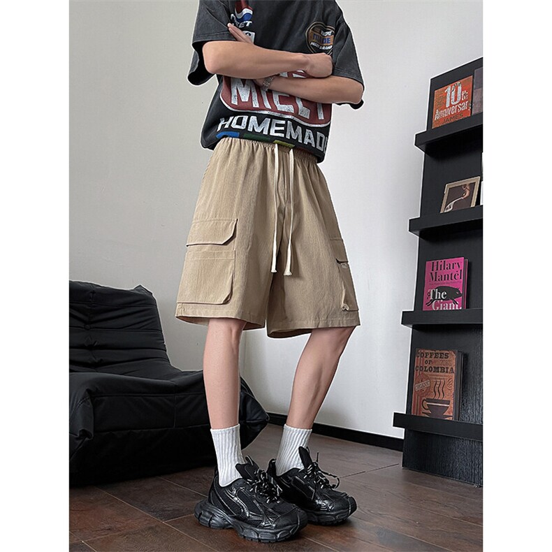 8XL-M特大码冰丝短裤男五分裤褶皱休闲裤工装中裤DK1504P45控68,男装牛仔裤,电商D206-1