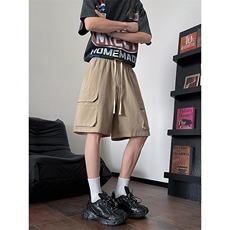 8XL-M特大码冰丝短裤男五分裤褶皱休闲裤工装中裤DK1504P45控68，男装牛仔裤，电商D206-1