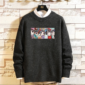 加厚加绒毛衣男大码毛线衣男针织衫M19250-P45加绒款-P65砖墙