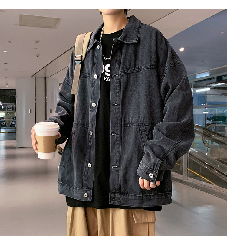 牛仔外套男秋季新款韩版休闲复古夹克宽松痞帅百搭上衣JK4009-P62,男装夹克,星座1008