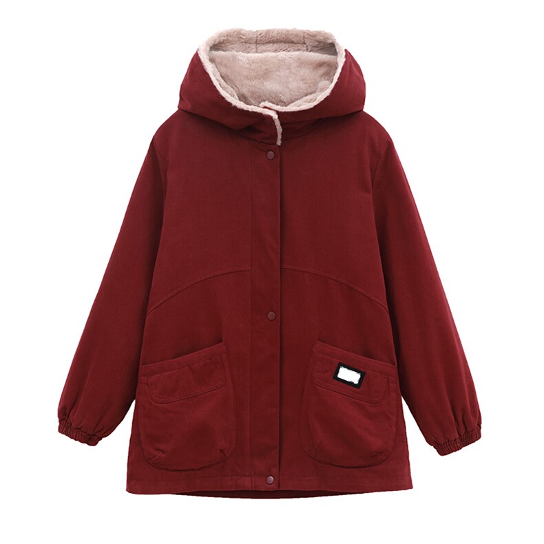 时尚保暖加绒派克服女冬季新款宽松显瘦外套,女装派克服,鑫鑫格