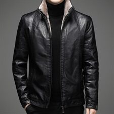 Y5703钱塘2021-2高端加绒加厚男士翻领皮衣夹克大货足跑量P160，男装皮衣，钱塘207-2