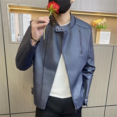 JK779-P98控138社会小伙皮衣男士潮流皮夹克青年修身机车服外套，男装皮衣，电商D310B-1