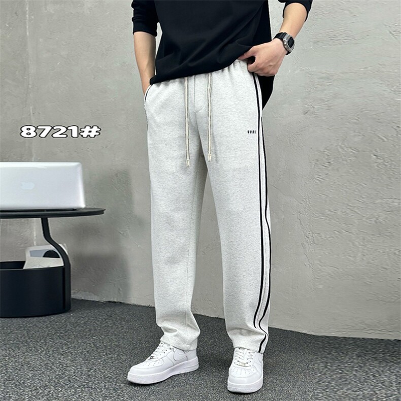 条纹垂感休闲弯刀裤男宽松百搭卫裤运动长裤A329-K8721-P65,男装休闲裤,电商A329