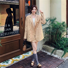 韩版休闲高级感西装外套女2025春秋季新款显瘦a字短裙，女装西装，2C137