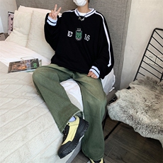 中性风春秋季新款印花套头卫衣宽松外套2024港风男款上衣W076-P35，男装卫衣，星座308B-2