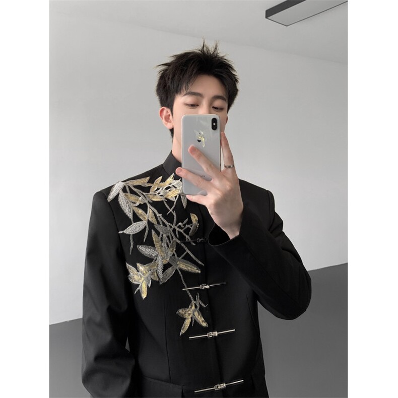 现货25秋冬设计感男秀禾男婚礼礼服新中式西装外套xz151-p168,男装西服套装,电商B288