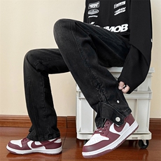 B221秋装美式ins高街拉链直筒百搭牛仔裤LK22042-P60控78，男装牛仔裤，电商B221