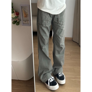 【有货】灰绿色工装裤欧美vibe裤子美式伐木裤GZK18LL-特P60图片