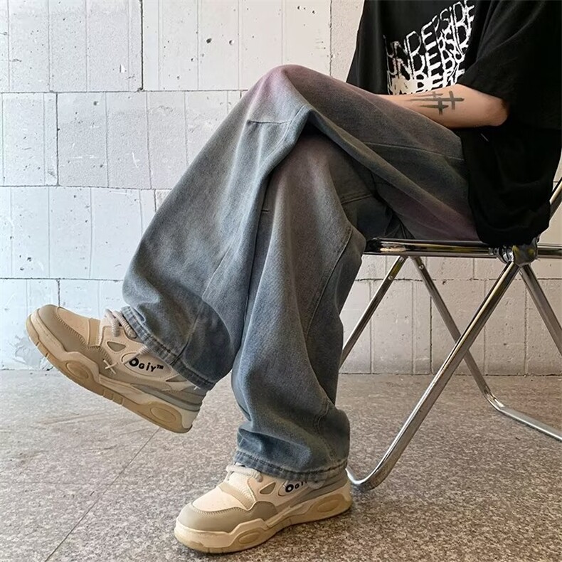 青春流行ins男直筒水洗渐变色牛仔裤N3012P48,男装牛仔裤,星座1116-2