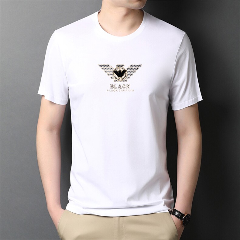 短袖T恤冰丝男夏季中年人夏装半袖圆领冰丝中老年纯色上衣男装，男装T恤，电商B212（原钱塘6029）