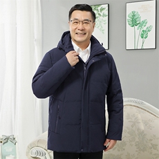 现货足爸爸90%白鸭绒羽绒服男爷爷加厚老人冬装防寒外套6808-P140，男装羽绒服，星座1210A