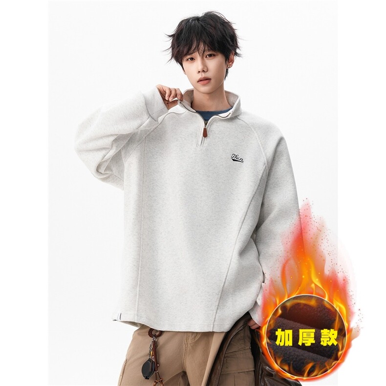 半拉链卫衣男女潮牌宽松春秋冬立领长袖运动百搭情侣外套WYT508，女装短外套，星座516A