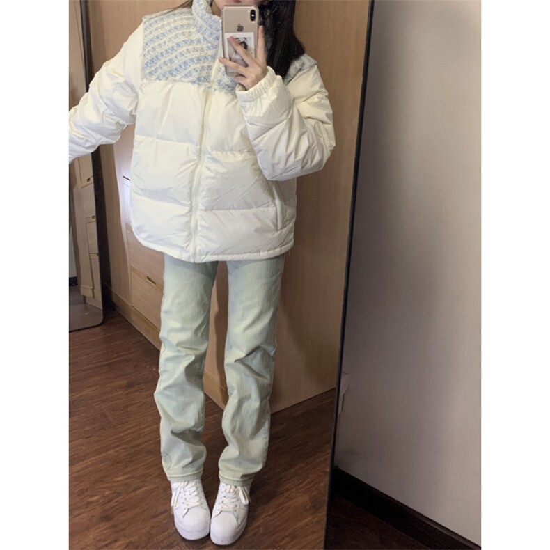 潮高级感针织拼接立领羽绒棉服加厚小众情侣面包服Y321-P88网图,男装棉衣,电商B245