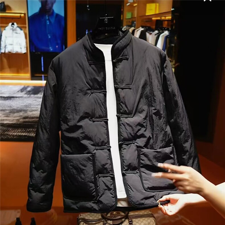 新中式立领棉服中式手工盘扣保暖外套风羽绒服yrf580-TP180,男装羽绒服,电商A089-1