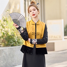 开春新中式国风套装裙女2025春装新款气质连衣裙搭配马甲上衣套装，女装套装/套裙，芷墨服饰
