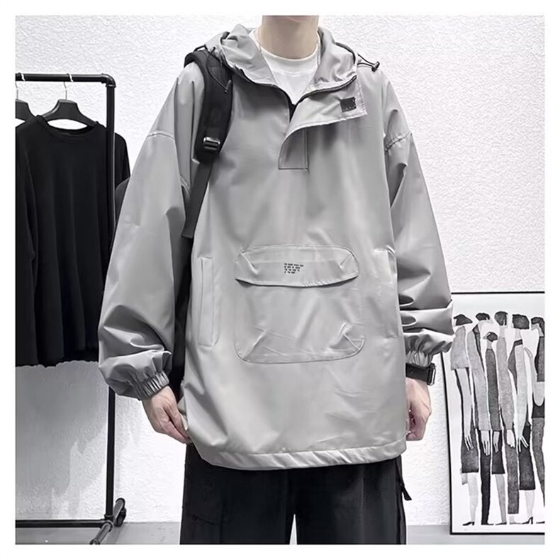 半拉链套头冲锋衣外套男春秋美式机能风工装卫衣日系cityboy夹克,男装夹克,星座506A