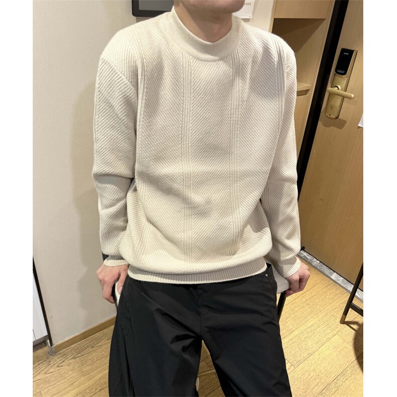 高品质现货情侣百搭织花毛衣纯色圆领套头毛衣潮,男装针织衫/毛衣,星座510-1