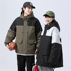 新款港风棉服大口袋宽松时尚港风青少年棉袄外套MY9305-1P-95，男装棉衣，电商A128