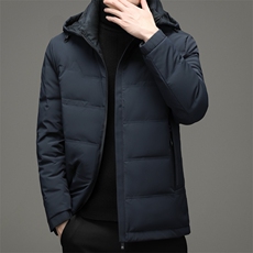 21冬季新款羽绒服男士白鸭绒连帽可脱卸休闲保暖外套HB1802-P300，男装羽绒服，电商B212（原钱塘6029）