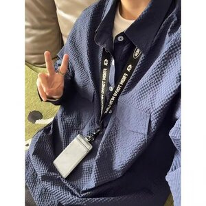 长袖套头衬衫男2025春秋季新款宽松休闲仿肌理感褶皱宽松POLO外图片