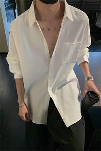 垂感免烫长袖衬衣 C2339-TP4568 春季男防晒休闲内搭衬衫男图片