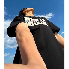 万针全刺绣工艺抖音得物高品质260克重磅纯棉双纱美式高街短袖T恤，男装T恤，电商A486