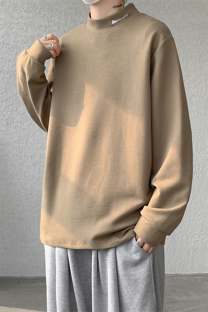 DD1010-TP2848半高领卫衣男加厚保暖仿德绒高街ins潮打底衫,男装针织衫/毛衣,电商A059