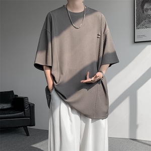 超大码金属标手工设计肌理感短袖T恤8XL-M垂感冰丝半袖DX1220/P38图片