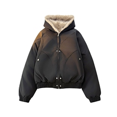 新款座山雕美式复古显高连帽棉服外套加绒毛领棉衣MY2585P100，男装棉衣，电商A128