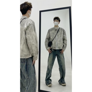 【有货】cleanfit扎染皮衣外套男春秋款机车服夹克3604HH-特P85图片