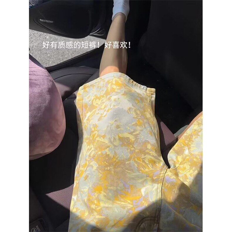 W10082-P43网图现货美式印花牛仔短裤夏季潮牌宽松直筒五分裤,男装牛仔裤,星座1608-2
