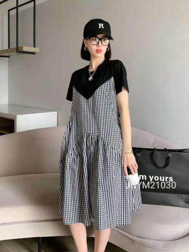 拼色欧货连衣裙，女装连衣裙，简妮依魅