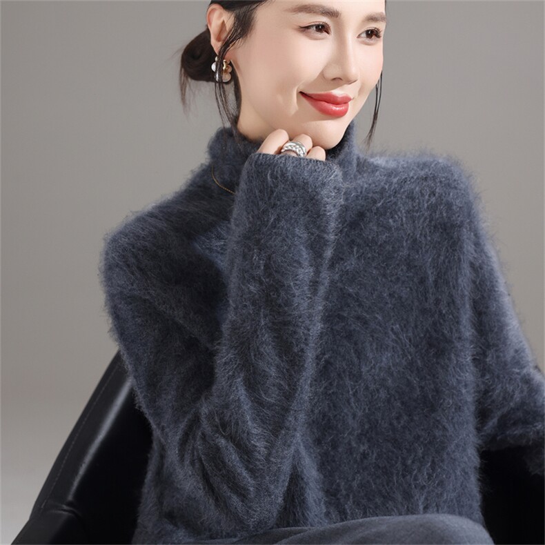 2025新款时尚舒适百搭堆堆领女士,女装羊毛衫,暮绒羊羊绒