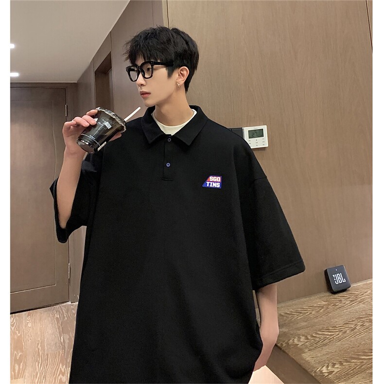 2025夏季新款厚板胶印花休闲学生男学院风polo衫T恤T901/P45控59,男装Polo衫,电商A148