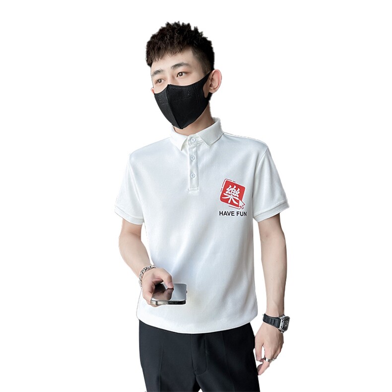 社会小伙夏季男士商务短袖体恤翻领印花半袖Polo衫C208-8885-P38,男装T恤,电商C208
