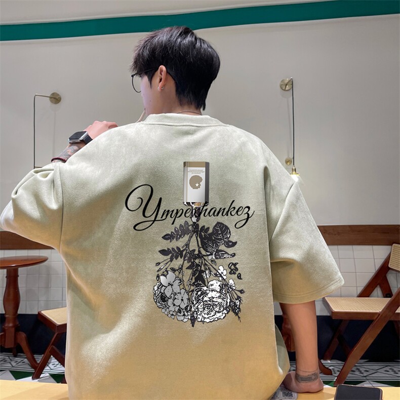 量大优供视频重磅麂皮绒短袖T恤男JPDX193-特P19,男装T恤,电商B367